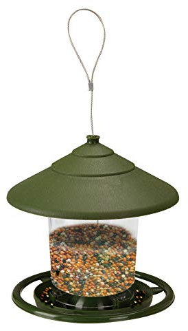 Futterhaus für Vögel Vogelfutterspender Vogelfutterhaus, Vogelfutterstation zum Aufhängen Futterspender Wildvögel Hängend Kegelblume Vogel Futterhaus Wetterfest Balkon, Überdachtes