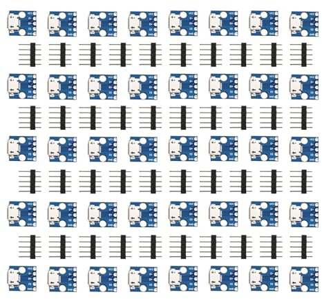 HUAZIZ 40 Pièces Micro USB Adaptateur Dip 5V 2.54mm 5Pin 5 Broches Connecteur B Type DIY Mâle Connecteur Adaptateur Micro USB vers Convertisseur DIP