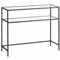 VBChome Konsolentisch 100 x 35 x 80 cm Schwarz Eingangsmöbel Glas Metallrahmen Hartglas Wohnzimmer Schlafzimmer Beistelltisch Verstellbare Füße Aufbewahrungsregal