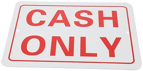 ULTECHNOVO Bargeldzeichen Schilder für Einzelhandelsgeschäfte Kein Scheckzahlungszeichen die tellermanns the office schild Embleme Geschäftszeichen Metall das Schild Kreditkarte Büro PVC