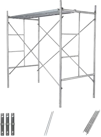 Equipo de andamio portátil, Plataforma de andamio móvil, Torre de andamio Ajustable de 6 pies de Altura, para escaleras de casa, almacén de Techo, Carga de 500 Libras, multipropósito (tamaño: 2,7 mm