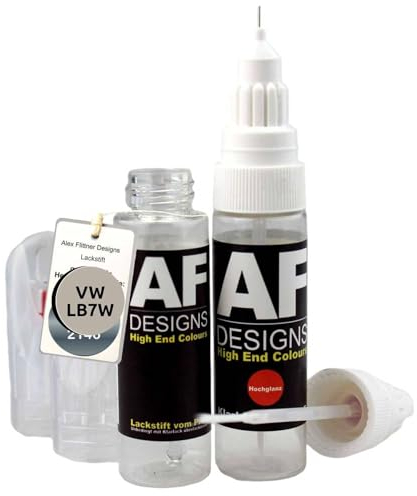 Lackstift kompatibel mit VW/Volkswagen Tungsten Silver Metallic LB7W + Klarlack Tufplack