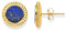 Damen Ohrringe Silber 925, Echter Natürlicher AAA Lapislazuli Edelstein Ohrstecker, 18K Vergoldet