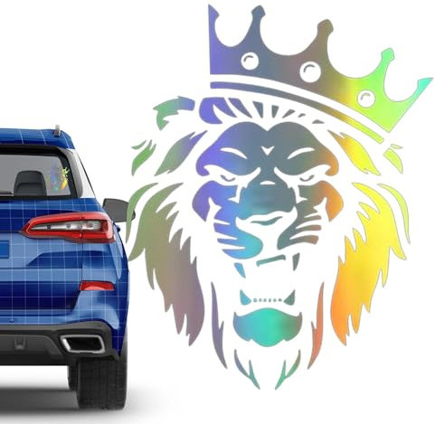 Dirfuny Autoaufkleber mit Löwen-Motiv, Auto-Dekoration, Dschungel-Löwen-Aufkleber, reflektiert Licht, auffällig, coole Aufkleber für Fenster, Wand, Tassen, Becher, Auto-Stoßstange, Laptop