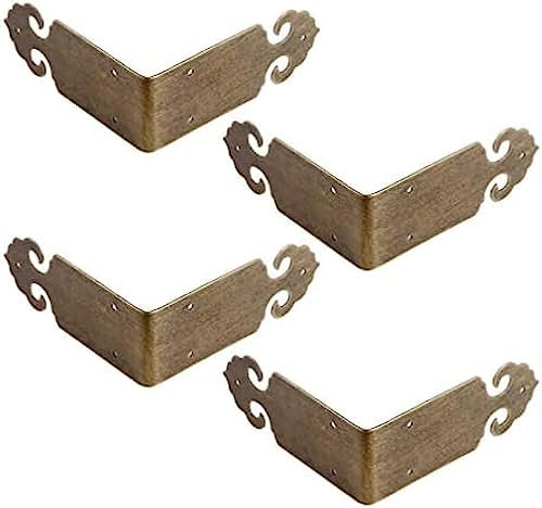 Möbel-Winkelstrebe, Kantenschutz, 4 Stück, Vintage-Eckenschutz aus reinem Kupfer, Klammern, antikes Messing, dekorativer Eckenschutz, Kantenabdeckung