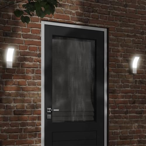 vidaXL LED Außenwandleuchte, Wandleuchte mit IP54-Schutzart, Außenleuchte mit Diffusor, Wandleuchte Gartenlampe, Weiß Aluminiumdruckguss