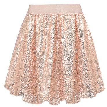 MYSSUCI Jupe Paillette Femme Taille élastique Jupe Sequin avec Doublure pour Fêtes Carnavals Halloween (Champagne,L)