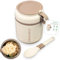 FRADABOX® Fiambrera Casey, recipiente térmico con cuchara, de acero inoxidable premium, taza de cereales para llevar, a prueba de fugas, para yogur, gachas, sopas, fiambrera, recipiente para