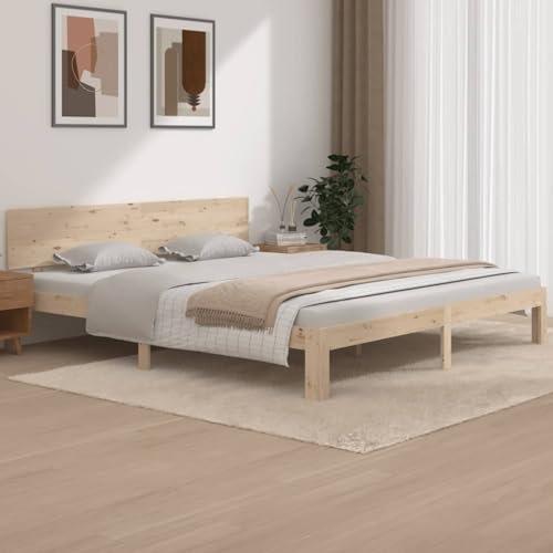 Brokky Massivholzbett Bettgestell Bed Frame Bett Mit Bettkasten Hausbett Bett Massivholz 180x200 cm