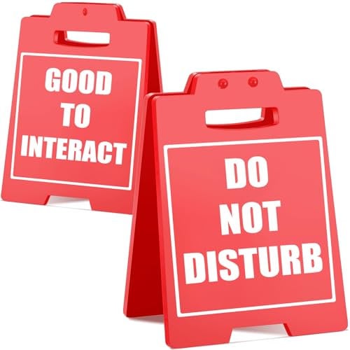 Office Desk Sign | 'Do Not Disturb' & 'Good to Interact' | Funny Desk Accessories | Cubicle Decor | Ideal for Home Office or Workstation