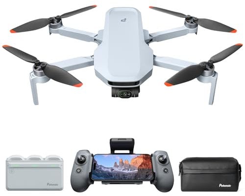 Potensic ATOM 2 GPS Drohne mit Kamera, 4K HDR-Video, 8K Foto, 10KM Übertragung, < 249g, 3-Achsen-Gimbal, AI-Folgen/AI-Nacht/QuickShots/Vertikale Aufnahmen, 3 Akkus 96 Min. Flugzeit, C0, für Erwachsene