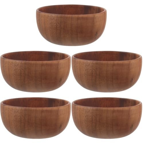 Cabilock 5 Uds Cuenco De Madera Vajilla Ensaladera Fruteros Frutero De Madera Frutero De Madera Cuenco para Servir De Madera Cuencos para Cocina Cuencos para Servir Cuenco De Pan De Madera