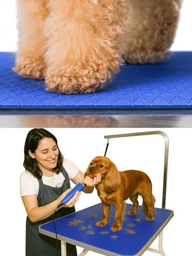 Seagull Tapete Multiusos de Goma Espuma para Mascotas 60x40cm, Suave, Antideslizante, Impermeable, Tapete de Mesa Peluqueria Canina, Tapete de Bañera para Perros y Gatos, Azul