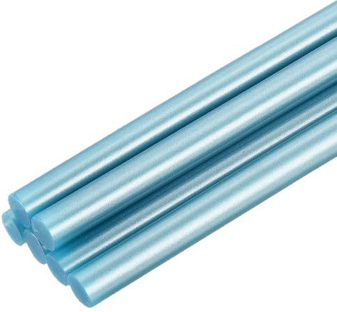 sourcing map 6pcs Mini Hot Glue Sticks for Glue Gun 7mm x 100mm Small Glue Sticks, Metallic Blue