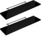 Shelfinity Set of 2 Black Floating Shelves for Wall | 80cm High Gloss Modern Wall Shelves | For Bedroom Living Room Bathroom Kitchen Office | Floating Shelf Unit Ideal for Display & Storage