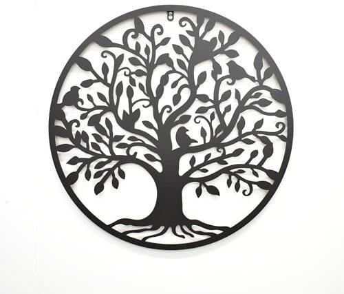 Biznest 60Cm Large Tree Of Life Wall Art Decor Metal Family Tree Wall Sculpture Hollowed Tree Of Life Wall Hanging For Office Bedroom Living Room