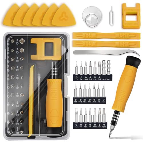 Feinmechaniker Werkzeug Mini Schraubendreher Set: Bluvizo 35Pcs Reparatur Kit mit T5 T6 T8 T10 T15 T20 Torx Bits für Switch PS5 Xbox Konsole iPhone Laptop Handy Uhren