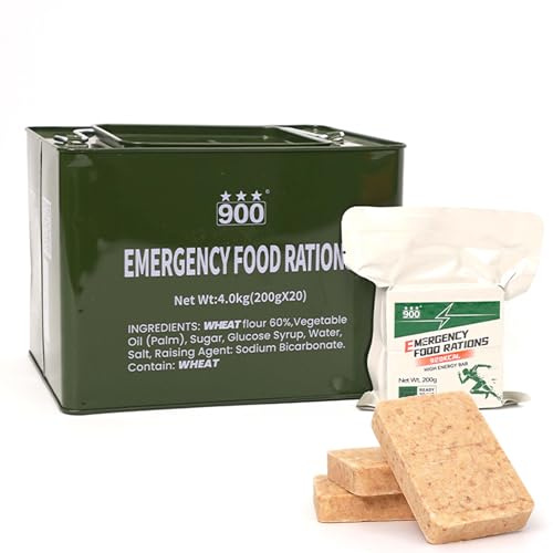 Emergency Food Supply, High Energy Biscuits, Original Flavor, 20 Packs | 18400 Kcal Survival Food Rations, 20 Years Shelf Life, Emergency Kits, Home Food Storage, Camping and Preparedness