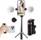 Handy Stativ Ständer, Mini 360° drehbar handyhalterung mit Abnehmbarer Fernbedienung, Bluetooth Erweiterbarer Handy Selfie Stick mit 2 Fülllichtern für iPhone Samsung und Android Smartphones