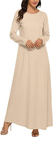 Gebetskleidung Für Damen | Einfarbig Dubai Islamische Islamic Prayer Dress Robe Muslim Dresses for Women One-Piece Long Sleeve Damen Hijab Muslimisch Kleid Türkisches Katfan Muslimische