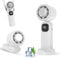 XUJMK Handheld Fan, USB Rechargeable Battery Operated Portable Fan, Snow Refrigeration Effect, 5 Speeds Adjustable Foldable Small Desk with Base, for Women Man Home Office Makeup Outdoor Travel