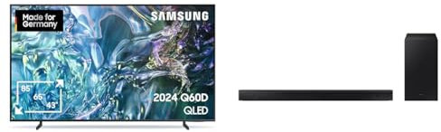 Samsung QLED Q60D Fernseher 43 Inch, TV with Quantum Prozessor Lite 4K, German Model, HW-B540 2.1-Kanal B-Soundbar, Dolby 2.0