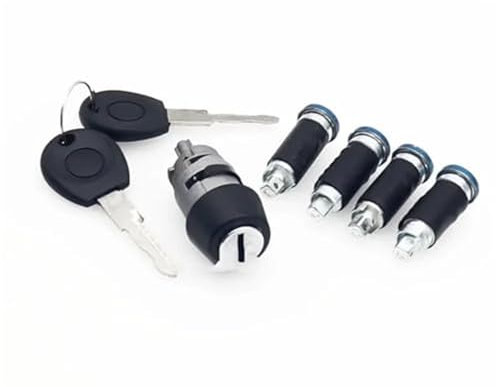 Vexilon Serrure de hayon, for VW, for Caravelle T4 1990-2003 Transporter Interrupteur d'allumage et barillet de serrure de porte Ensemble 2 clés 701837205 / 357905855B Serrure de hayon arrière Serrure