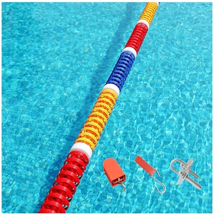 CQCCQ Fune Galleggiante Personalizzabile da 1 a 18 Metri, Boa di Segnalazione for Piscina con Ganci, Corda divisoria di Sicurezza for Il Nuoto for Spiaggia, Parco Acquatico(Nylon Rope,6 Meter)