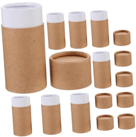 SOIMISS 8 Stück Kraftpapier Aufbewahrungsboxen Rund mit Sicheren Deckeln 50 Ml für Ätherische Ölflaschen und Parfüm zur Aufbewahrung und Reise
