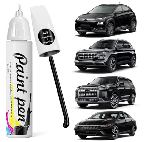 Edantas Stylo de peinture pour voiture compatible avec Hyundai (A2B Abyss Black/Onyx Black)