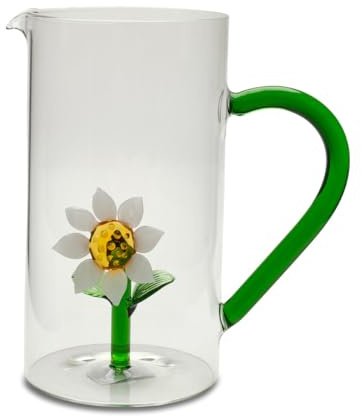 Henriette Brocca in vetro borosilicato con fiore Treasure D11xH17.5 cm