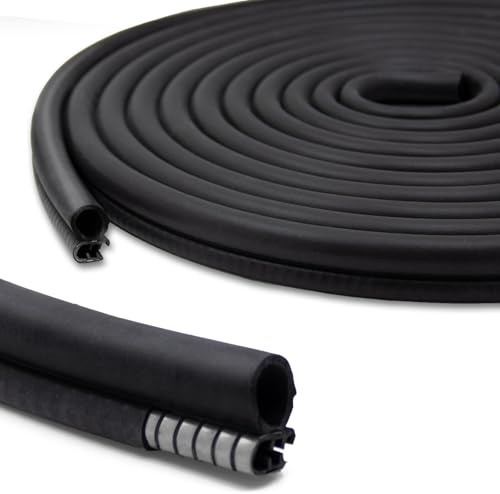 AggSound 4M Universelle Auto Türdichtung,Gummidichtung für SUV Wohnmobil | 18mm Schaumschlauch, Steckclip ohne Kleber, schalldicht wasserdicht wetterfest, für SUV LKW Wohnmobil Garagentore Schiffe