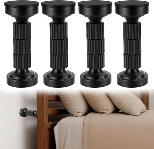 VZXZXE 4 Stück Verstellbare Bett Abstandshalter Wand, 40-115 mm Kopfteil Stopper Anti Shake Abstandhalter, Verdickte Bettstütze Mittelbalken für Betten, Sofas, Schränke