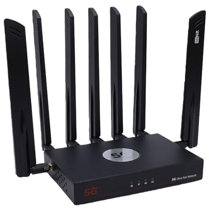 Diyeeni Router WiFi 6 5G, Router Cellulare Dual SIM AX3000 con Chip IPQ5018, velocità 5G NR da 3,4 Gbps, Mesh Dual Band, 7 Antenne Ad Alto Guadagno, per Streaming 4K e Oltre 100 (Spina europea)