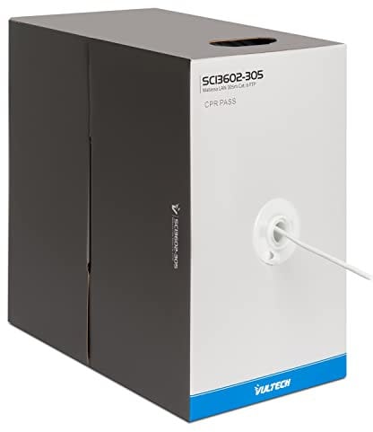VulTech SC13602-305 Bobina Matassa Lan Categoria 6 FTP 305 Metri 23AWG Ethernet cavo rete impianti alta velocità 1Gbps 305m Cat6, 100 Ohm, 10/100/1000 Mbps