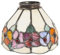 ARTERAMEFERRO Tiffany Ersatzglas Lampenschirm für Kronleuchter und Wandleuchten, Geblümt, Bunt, Messing, Eisen, Rund, 13 cm Durchmesser, 11 cm Höhe