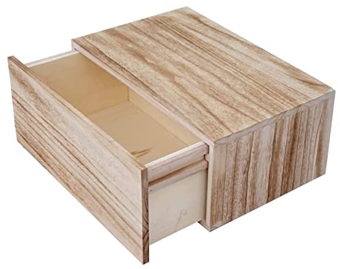 Mendler Wandregal HWC-C55, Schubladen-Regal, Shabby-Look Vintage, 21x46x30cm - naturbraun
