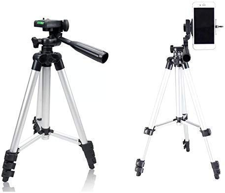 WedDecor Universal Mini Tripod Stand Support with 3 Way Swivel Pan Head Automatic Lock for DSLR, SLR, Digital Cameras, Mobile Phone Photography, Black