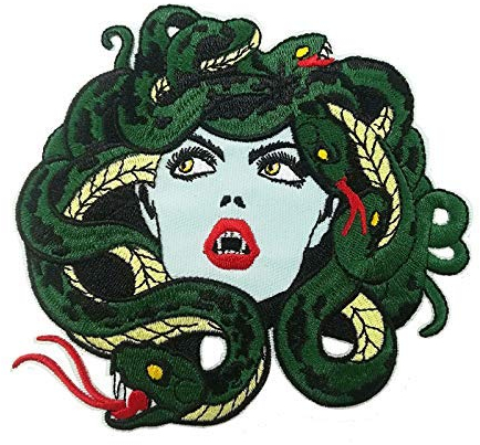 Medusa bestickter Aufnäher zum Aufbügeln oder Aufnähen für Jacken