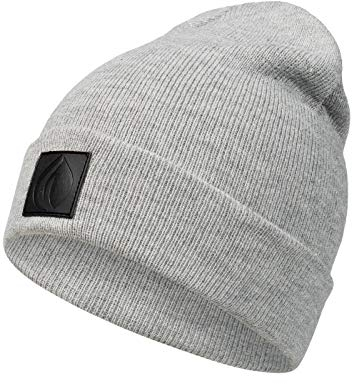 Occulto Leatherpatch Winter Mütze Beanie Grey1