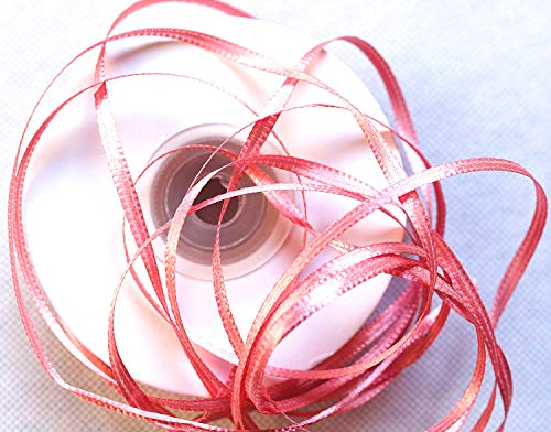 CaPiSo 100m Satinband 3mm Schleifenband Geschenkband Dekoband Satin Hochzeit Weihnachten Weihnachtsband (Altrosa)