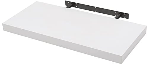 WOLTU Wandboard Wandregal CD DVD Regal Bücherregal Schweberegal Holz Board 40x22.9x3.8cm weiß für Büro, Wohnzimmer, Schlafzimmer, Küche RG9372ws