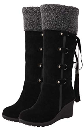 Stivali Invernali Per La Moda Femminile Stivali Da Equitazione Stivali Con Zeppa Di Neve Stivali Laterali Stivali Con Zeppa Nascosti Da Donna Stivali Da Combattimento Inverno