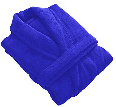House of Emily Women's Men's 100% Turkish Cotton 400gsm Terry Towelling Shawl Collar Bathrobe Dressing Gown (XL - Chest Size 57 - 60 | Length 52, Royal Blue)