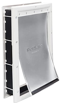 PetSafe Rostfreie Kunststoff-Hundetür für die Installation in Innen- und Außentüren oder Wänden, lackierbar, einfache Installation, Schließplatte im Lieferumfang enthalten, für Haustiere bis zu 45 kg,