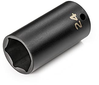 TEKTON 3/8 Inch Drive x 24 mm Deep 6-Point Impact Socket | SID13124