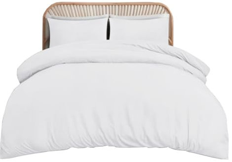 funky gadgets King Size Duvet Cover Sets White - Soft Brushed Microfiber Plain Dyed Duvet Cover Sets with Pillow Cases- Bedding Quilt Cover Set.