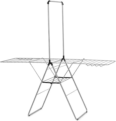 BRABANTIA - HangOn - Su00e9choir - 25 m - Avec portant a cintres - Metallic grey