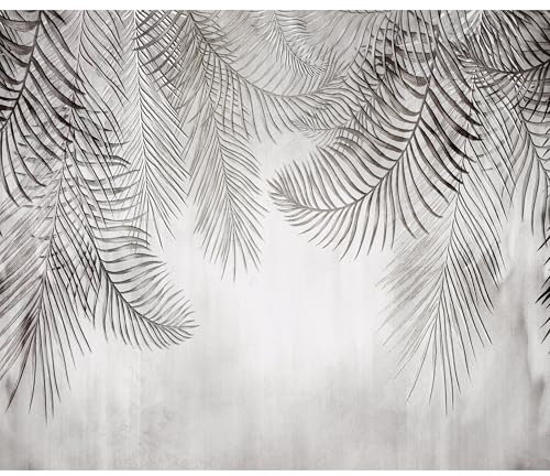 decomonkey - Papier Peint Panoramique Abstrait Feuilles 400x280 cm - Décoration murale moderne – Tapisserie décorative pour chambre salon - Plantes de palmiers tropicaux nature