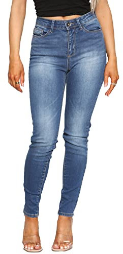 989Zé ENZO EZL416 Womens Jeans Skinny Stretch Trousers Ladies Denim Slim Fit Pants with Pockets All Waist Sizes UK 8-20 (10, Blue)